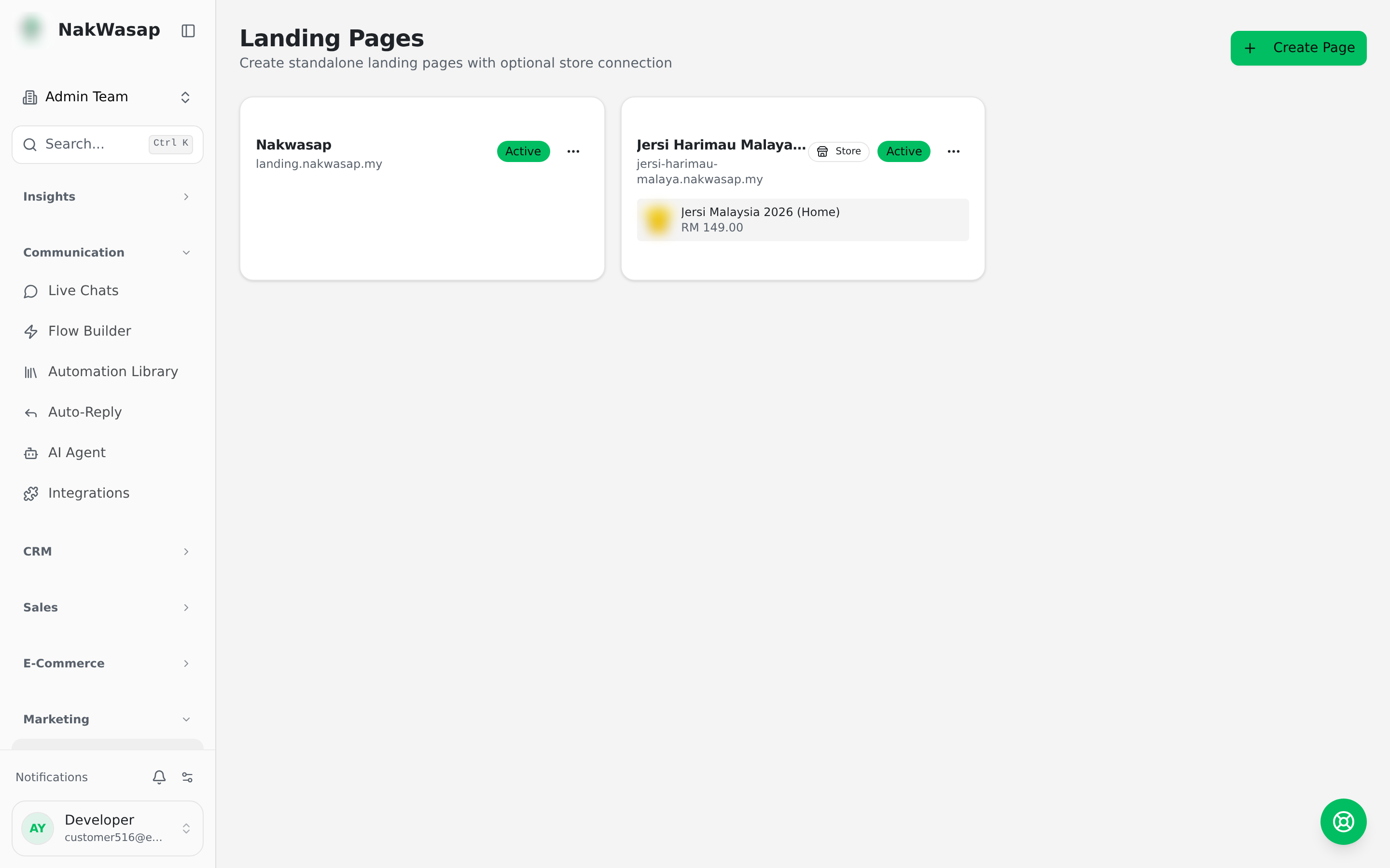 Block canvas with the live preview pane